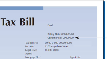 Tax Bill Customer Number Location Example