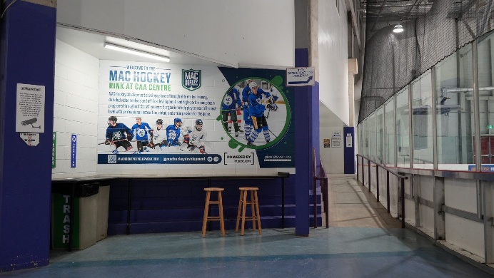 Sign for MAC Hockey Rink at CAA Centre