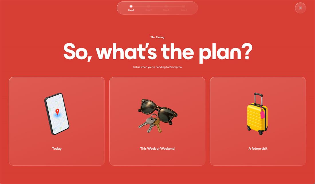 Screenshot of the new experiencebrampton.ca
