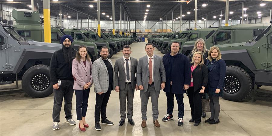 Image of Mayor Patrick Brown and members of Council join Roshel to celebrate $65 million investment