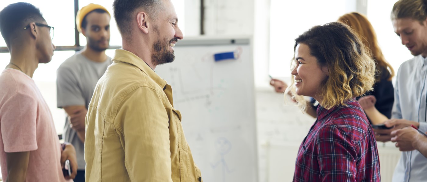 People collaborating in a classroom setting
