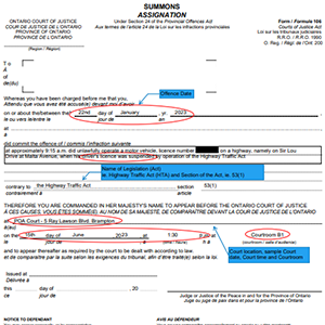 Sample Municipal Summons