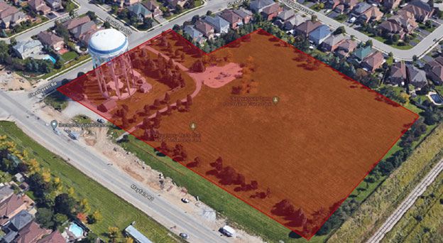Image of a map showing the Snelgrove Elevated Tank
