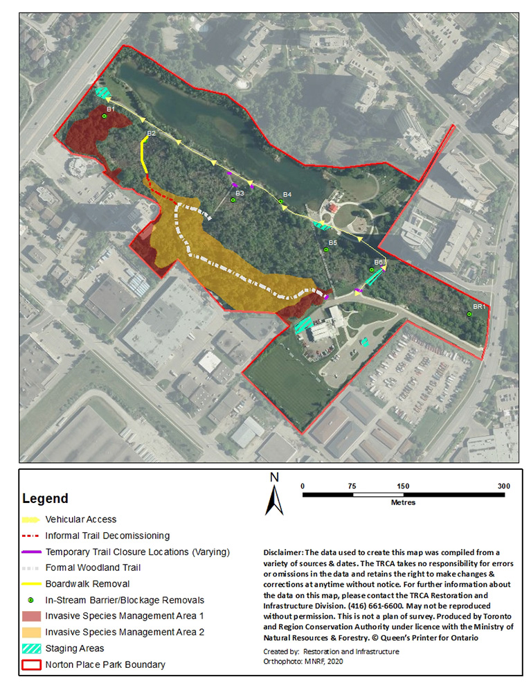 Norton Place Park Map with Legend